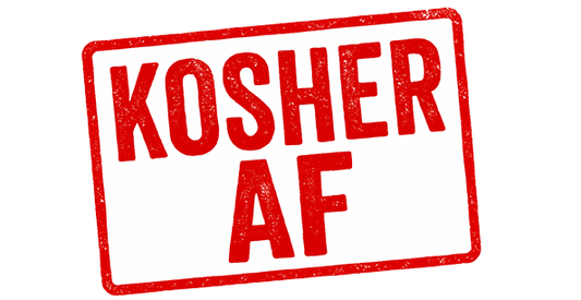 Red 'KOSHER AF' stamp on a white background
