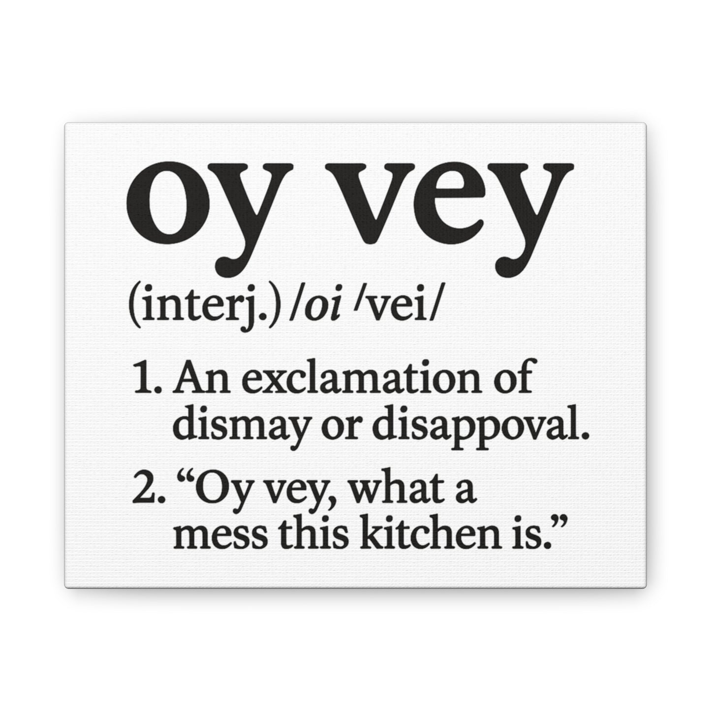 Definition of 'oy vey' on a white background