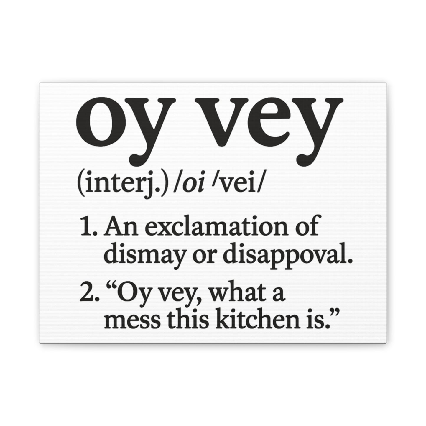 Definition of 'oy vey' on a white background