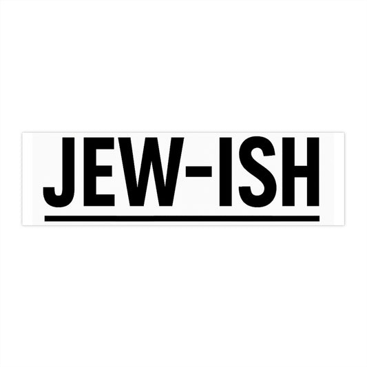 Sticker with 'JEW-ISH' text on a white background