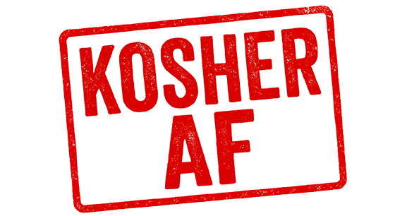 Red 'KOSHER AF' stamp on a white background