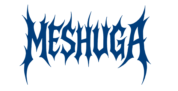 Blue 'Meshuga' logo on a white background