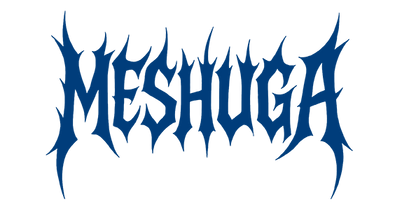 Blue 'Meshuga' logo on a white background