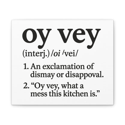 Definition of 'oy vey' on a white background