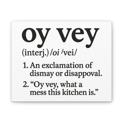 Definition of 'oy vey' on a white background