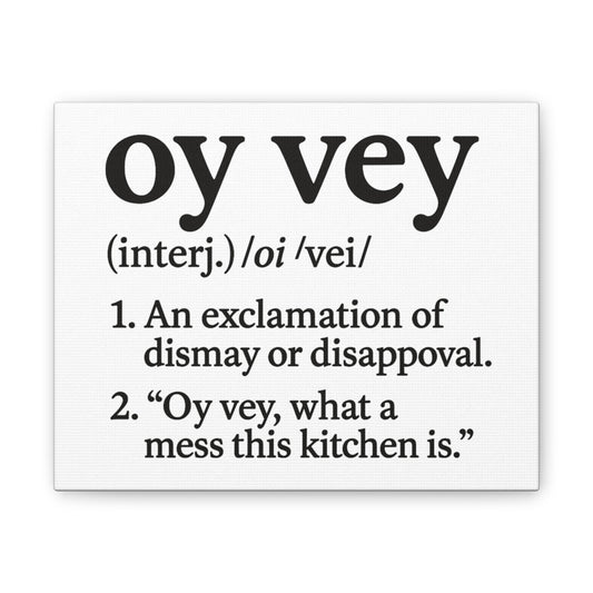 Definition of 'oy vey' on a white background