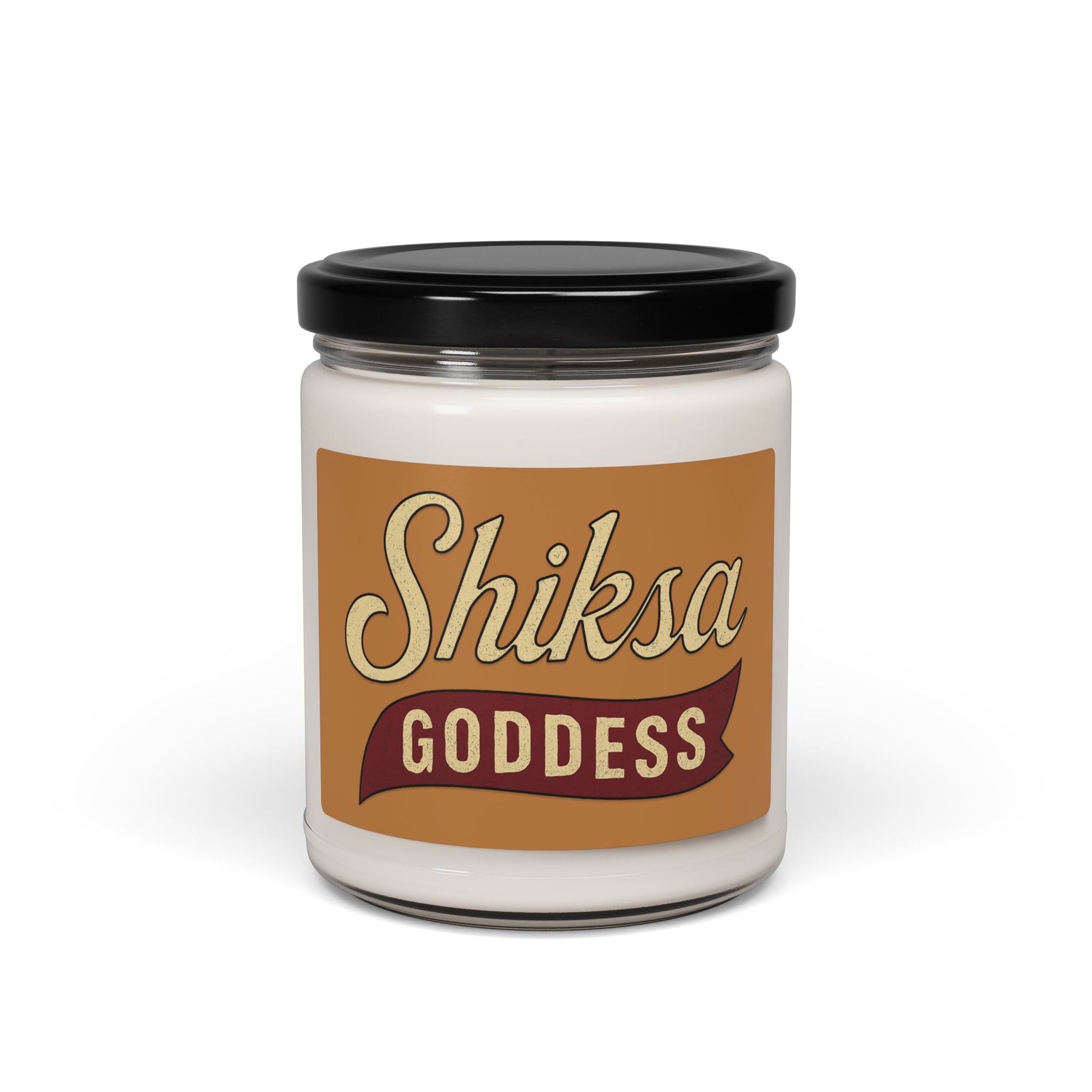 Jar with a label reading 'Shiksa Goddess' on a white background