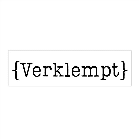 Text 'Verklempt' in a rectangular box on a white background