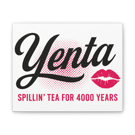 Yenta logo with text 'Spillin' Tea for 4000 Years' on a white background